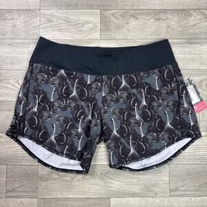 Oiselle Special Edition Long Roga Shorts Swan Lake Print sz 8